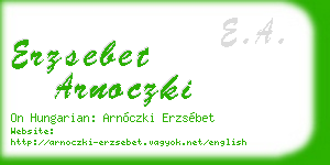 erzsebet arnoczki business card
