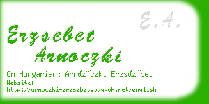 erzsebet arnoczki business card